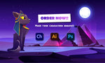 Load image into Gallery viewer, I will design 2d cartoon characters and make an animation video-15 seconds animation