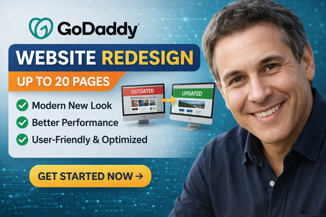 GoDaddy Website Redesign – Up to 20 Pages