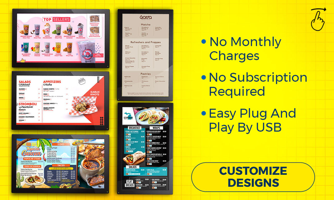 Design digital menu, digital menu board or animated menu