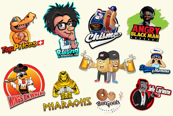 Awesome Vector Cartoon Character Mascot Logo for Your Brand Identity