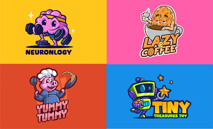 Professional cartoon character logo for your brand identity