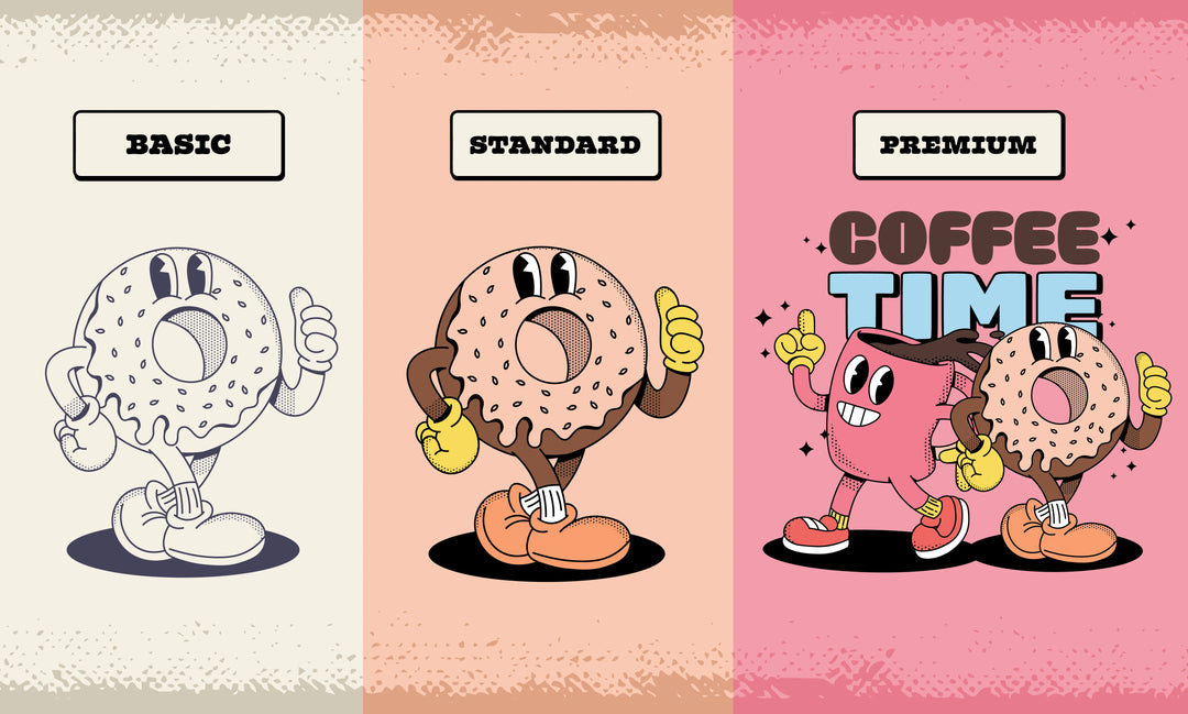 Create classic vintage retro mascot cartoon character illustration
