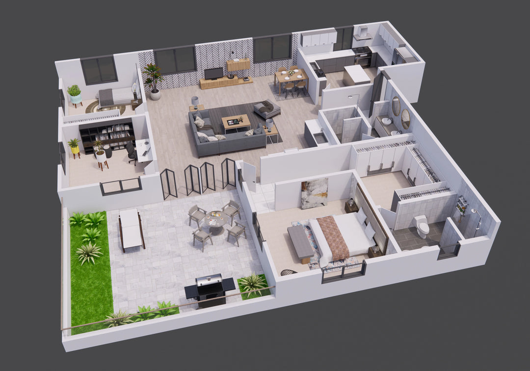I will convert 2d to 3d floor plan