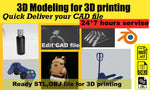 Load image into Gallery viewer, I will design 3d cad model for 3d printing and edit stl,obj file