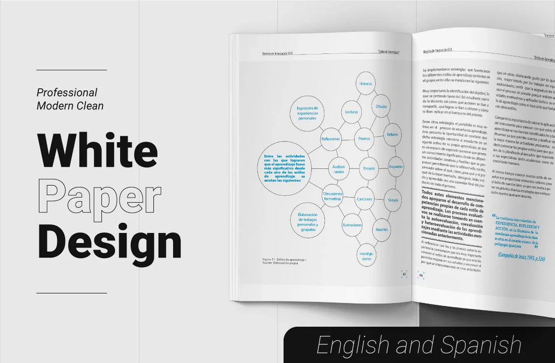 Design a modern and professional white paper