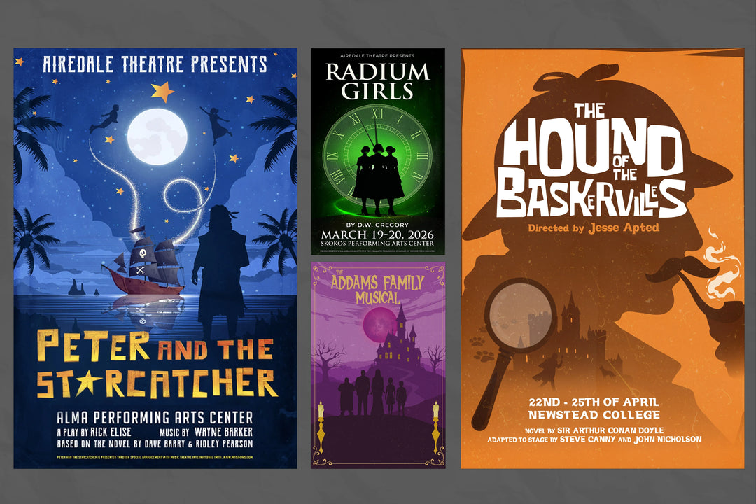 Design modern minimalist theater, play posters and artwork