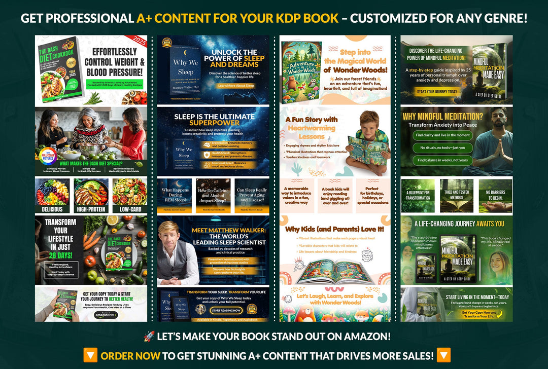 Design amazon KDP a plus content and book banner