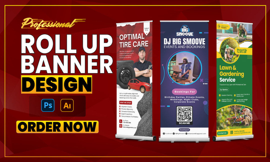 Design roll up banner, retractable banner, pull up banner