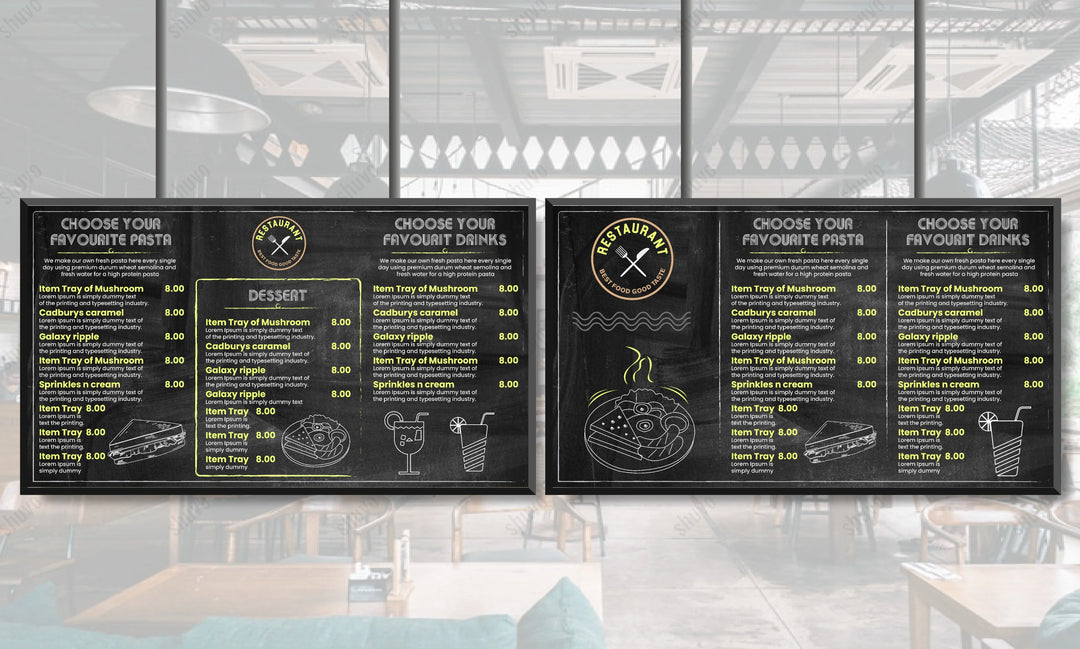 Design digital menu, digital menu board or animated menu