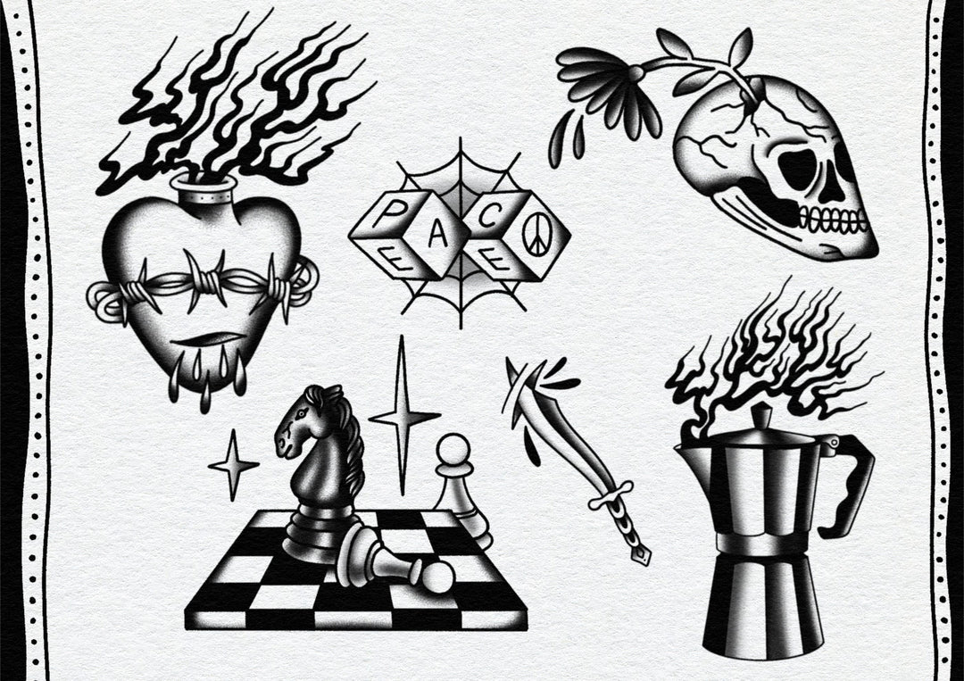 Draw custom American traditional tattoo design for you