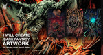 Load image into Gallery viewer, Create dark fantasy art illustration for albums cover, merch, tattoo