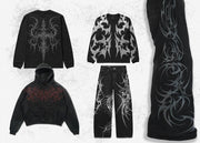 Create cyber sigilism and tribal for clothing and tattoo