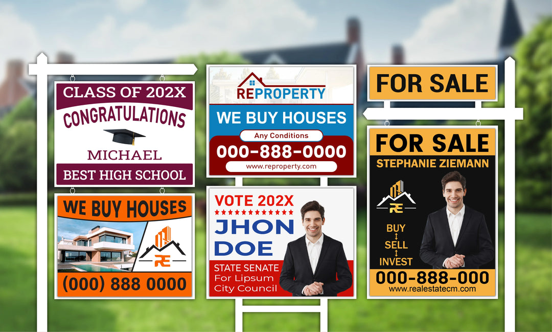 Design yard sign, lawn sign, bandit sign, sign board and signage design