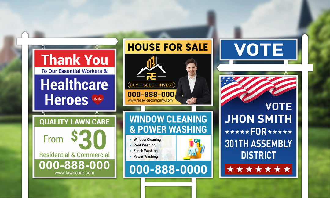 Design yard sign, lawn sign, bandit sign, sign board and signage design