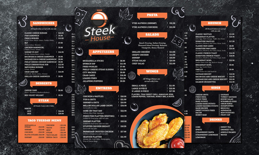 Design professional restaurant and food menu design