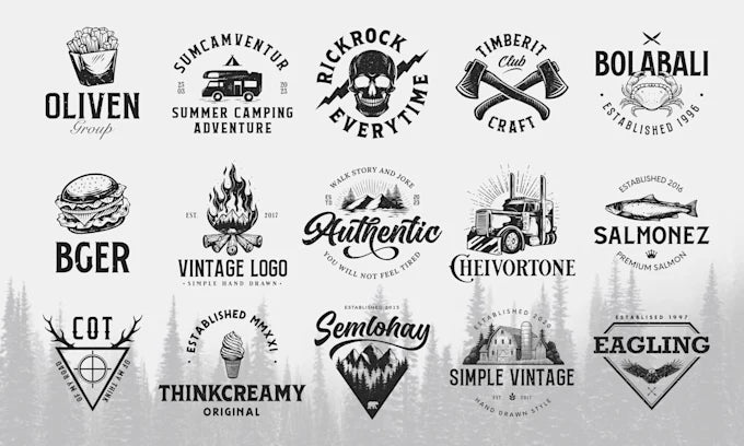 Custom retro-inspired vintage logo for your business (hand drawn - 1 concept)