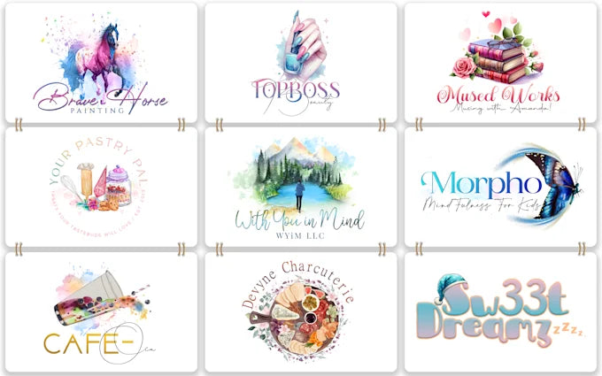 Custom Watercolor-Inspired Logo Design with Premium Quality (Up to 7 Concepts)