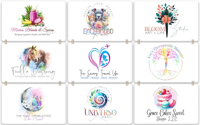 Custom Watercolor-Inspired Logo Design with Premium Quality (Up to 4 Concepts)